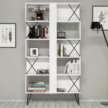 Corp biblioteca, Hommy Craft, Extra, 90x167.3x22 cm, Alb imagine