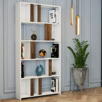 Corp biblioteca, Hommy Craft, Lima, 90x180x20 cm, Alb / Nuc imagine