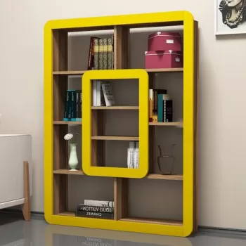 Corp biblioteca, Hommy Craft, Orkide, 108.4x140x21.8 cm, Nuc / Galben imagine