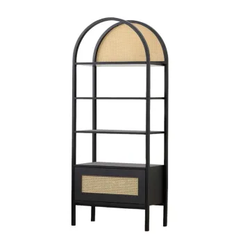 Corp biblioteca, Howard, Nala 76, 76x185x40 cm, PAL, Negru imagine