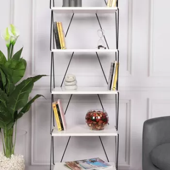 Corp biblioteca, Kalune Design, Balaban, 48x165x31 cm, Alb imagine