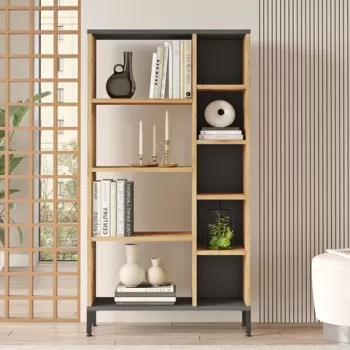 Corp biblioteca, Locelso, RL3-AA, 72x133.6x25.5 cm, Pin Atlantic / Antracit imagine