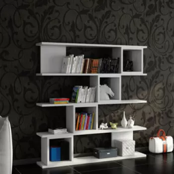 Corp biblioteca, Moblert, Wind, 120x119.9x19.5 cm, Alb imagine