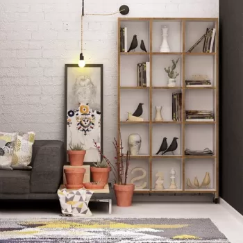 Corp biblioteca, Mod Design, Crotone, 90x165.5x25 cm, Stejar imagine