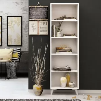 Corp biblioteca, Mod Design, Potena, 50x162x25 cm, Alb imagine