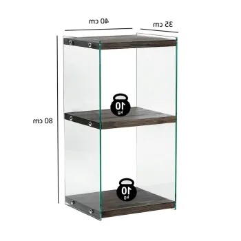 Corp biblioteca, Neostill, Aqua 2, 40x80x35 cm, Sticla temperata, Antracit imagine