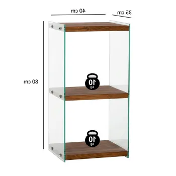 Corp biblioteca, Neostill, Aqua 2, 40x80x35 cm, Sticla temperata, Natural imagine