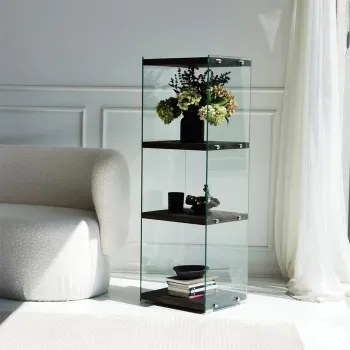 Corp biblioteca, Neostill, Aqua 3, 40x120x35 cm, Sticla temperata, Antracit imagine