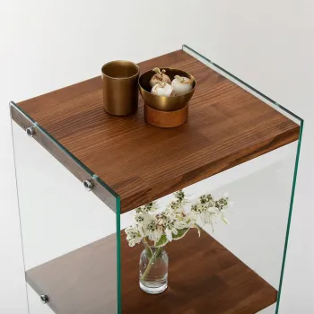 Corp biblioteca, Neostill, Aqua 3, 40x120x35 cm, Sticla temperata, Natural imagine