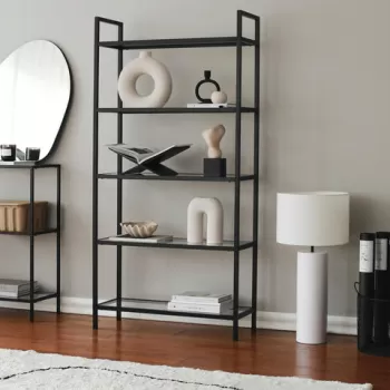 Corp biblioteca, Neostill, K100, 80x165x30 cm, Negru imagine