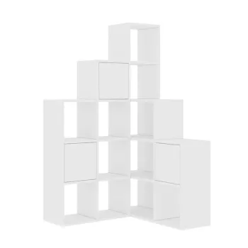 Corp biblioteca Paleo, Pakoworld, 92x28x173 cm, PAL melaminat, alb imagine