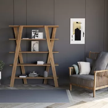 Corp biblioteca, Puqa Design, Conde, 120x150x25 cm, PAL, Nuc imagine