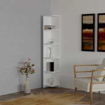 Corp biblioteca, Puqa Design, Ravella, 25x160x25 cm, PAL, Alb imagine