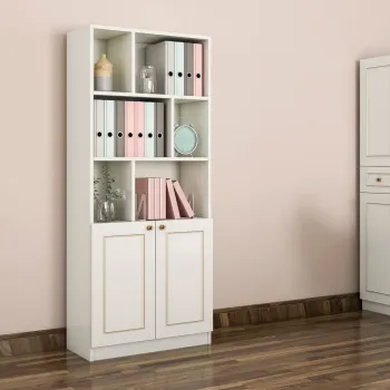 Corp biblioteca, Rabi, Rb-089, 70x180x40 cm, Alb mat imagine