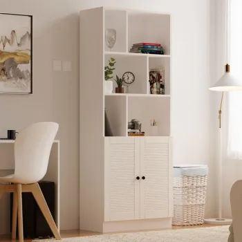 Corp biblioteca, Rabi, Rb-117, 70x180x33 cm, Alb mat imagine