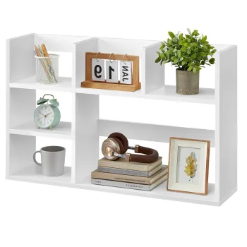 Corp biblioteca / raft de organizare birou si bucatarie, Vasagle, 80x20x50 cm, PAL, maro rustic imagine