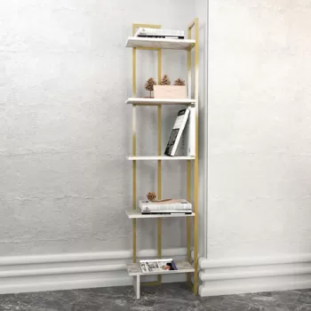 Corp biblioteca, Retricy, Alice, 45.2x21.6x180 cm, PAL, Aur alb imagine