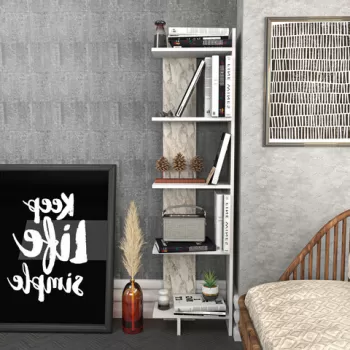 Corp biblioteca, Retricy, Alis, 45.2x21.6x180 cm, PAL, Alb imagine