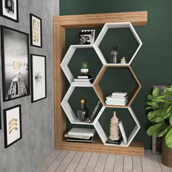 Corp biblioteca, Retricy, Artemis, 90x24.6x140 cm, PAL, Alb / Nuc imagine