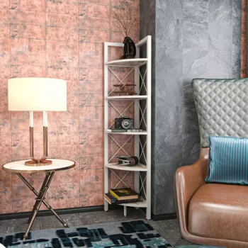 Corp biblioteca, Retricy, Remo, 30.5x33x160 cm, PAL, Alb imagine