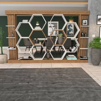 Corp biblioteca, Retricy, Sueno, 140x29.6x177.4 cm, PAL, Alb / Nuc imagine