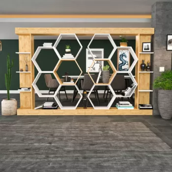 Corp biblioteca, Retricy, Sueno, 140x29.6x177.4 cm, PAL, Stejar alb imagine