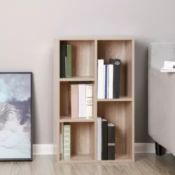 Corp biblioteca, Vasagle, 50x24x80 cm, PAL, natural oak imagine