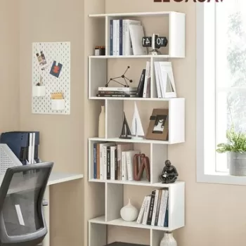 Corp biblioteca Vasagle, 70 x 24 x 190.5 cm, PAL, negru imagine