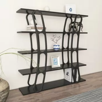 Corp biblioteca, Zena Home, Adar, 120x120x25 cm, PAL, Negru imagine