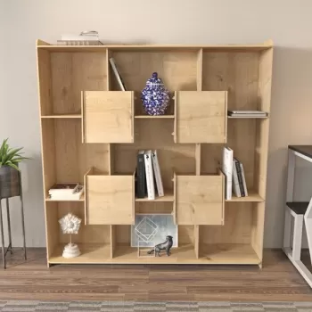 Corp biblioteca, Zena Home, Alimo, 136.7x138x27.5 cm, PAL, Stejar imagine