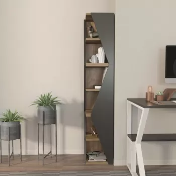 Corp biblioteca, Zena Home, Arrow, 31.8x165x31.8 cm, PAL, Nuc negru imagine