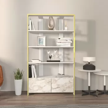 Corp biblioteca, Zena Home, Elena, 93.6x160x31.5 cm, PAL, Alb imagine