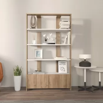 Corp biblioteca, Zena Home, Elena, 93.6x160x31.5 cm, PAL, Alb / Nuc imagine