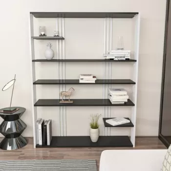 Corp biblioteca, Zena Home, Jenny, 120x160x29.6 cm, PAL, Antracit/Alb imagine