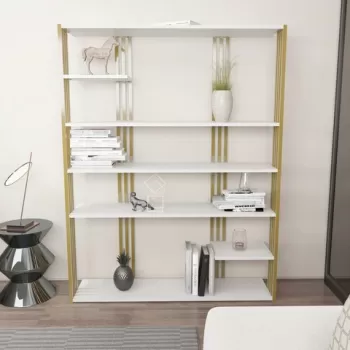 Corp biblioteca, Zena Home, Jenny, 120x160x29.6 cm, PAL, Aur alb imagine