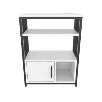 Corp biblioteca, Zena Home, Letos, 60x80x29.6 cm, PAL, Alb negru imagine