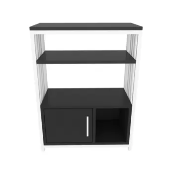 Corp biblioteca, Zena Home, Letos, 60x80x29.6 cm, PAL, Antracit/Alb imagine