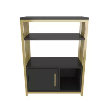 Corp biblioteca, Zena Home, Letos, 60x80x29.6 cm, PAL, Antracit / Aur imagine