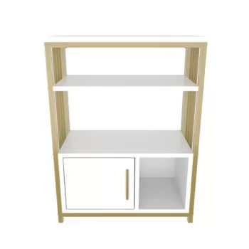 Corp biblioteca, Zena Home, Letos, 60x80x29.6 cm, PAL, Aur alb imagine