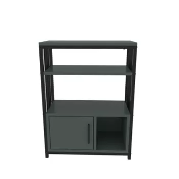 Corp biblioteca, Zena Home, Letos, 60x80x29.6 cm, PAL, Verde/Negru imagine