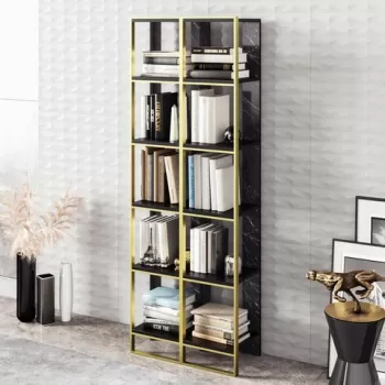 Corp biblioteca, Zena Home, Polka 2, PAL, Aur/Negru imagine