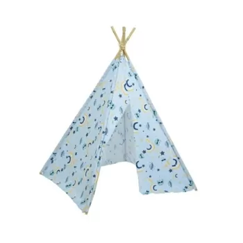 Cort de gradina pentru copii Rainbow, Decoris, 120x120x115 cm, bambus/poliester, albastru imagine