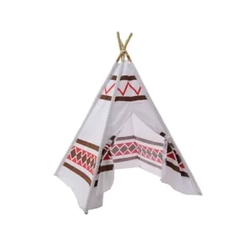 Cort de gradina pentru copii Tepee, Decoris, 120x120x155 cm, poliester, multicolor imagine