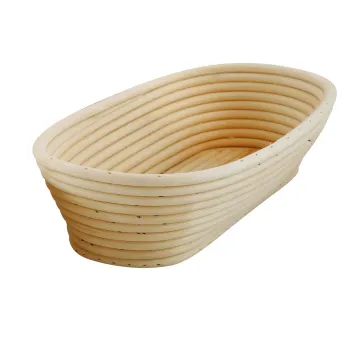 Cos oval pentru dospire aluat, ratan, 28 x 15 cm - Zokura imagine