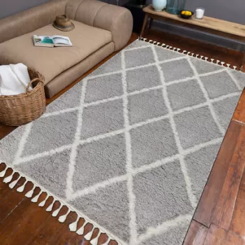 Covor, 0500E , 120x180 cm, Poliester, Gri/Alb imagine