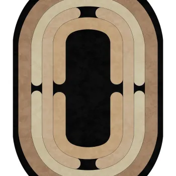 Covor (100 x 150), Sftkece045-Oval, 100x150 cm, Negru imagine