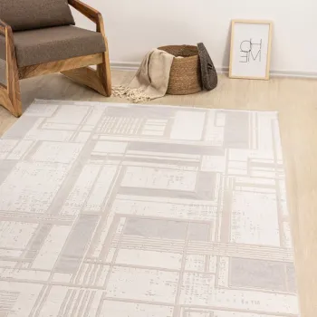 Covor (100 x 200), A0860A, 100x200 cm, Gri / Bej imagine