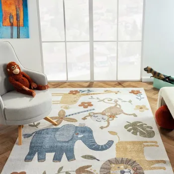 Covor (100 x 200), Bohem Kids Zoo, 100x200 cm, Multicolor imagine