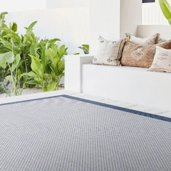 Covor (100 x 300), 23745A, 100x300 cm, Ecru / Albastru inchis imagine