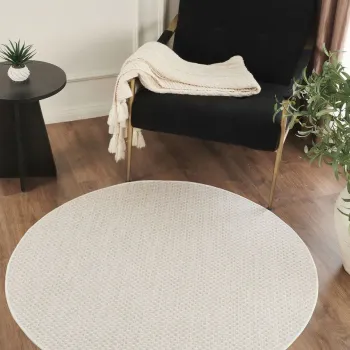 Covor (120 cm), Sisalux 3081 Round, 120x120 cm, Crem / Bej imagine